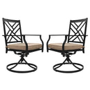 Bigroof Swivel Patio Chairs Outdoor Metal Steel-Framed Rocking Dining Chairs with Seat Cushion Backyard Furniture Sets for Patio, Lawn & Garden