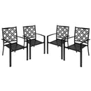 Bigroof Outdoor Patio Dining Chairs, Metal Stackable Bistro Deck Chairs Support 300LB All-Weather Patio Furniture for Backyard, Deck, Patio, Lawn & Garden