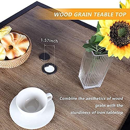 Patio Bar Table And 360° Swivel Stools with High Back and Armrest, Padded Textilene Swivel Chairs with Wook Like Top Table, Outdoor Furniture Set (Table & Chairs) - bigroofus