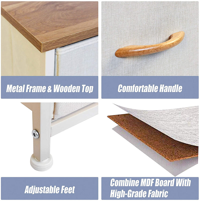 Wooden Handle Dresser Storage Chest (5 Drawers) - bigroofus