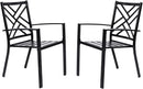 Bigroof Outdoor Patio Dining Chairs, Metal Stackable Bistro Deck Chairs All-Weather Patio Furniture for Backyard, Deck, Patio, Lawn & Garden