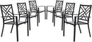 Bigroof Outdoor Patio Dining Chairs, Metal Stackable Bistro Deck Chairs All-Weather Patio Furniture for Backyard, Deck, Patio, Lawn & Garden