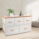Wooden Handle Dresser Storage Chest (5 Drawers) - bigroofus