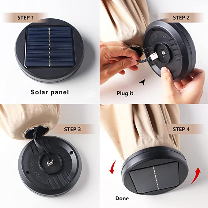 Bigroof 15ft Double-Sided Patio Umbrella with 36 LED Solar Lights, Twin Extra Large Umbrella with Crank Handle & Umbrella Base for Garden Market Pool Backyard