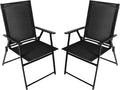 Bigroof Patio Dining Chairs Set of 2, Outdoor Portable Folding Chairs, 2-Pack Patio Chairs, Lawn Chair with Armrest and Metal Frame, Suitable for Camping Pool Beach Deck
