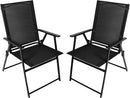 Bigroof Patio Dining Chairs Set of 2, Outdoor Portable Folding Chairs, 2-Pack Patio Chairs, Lawn Chair with Armrest and Metal Frame, Suitable for Camping Pool Beach Deck