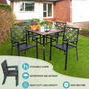 Copy of Bigroof 5 Piece Metal Outdoor Patio Dining Sets for 4, Stackable Chairs and Steel 37" Square Table with Umbrella Hole