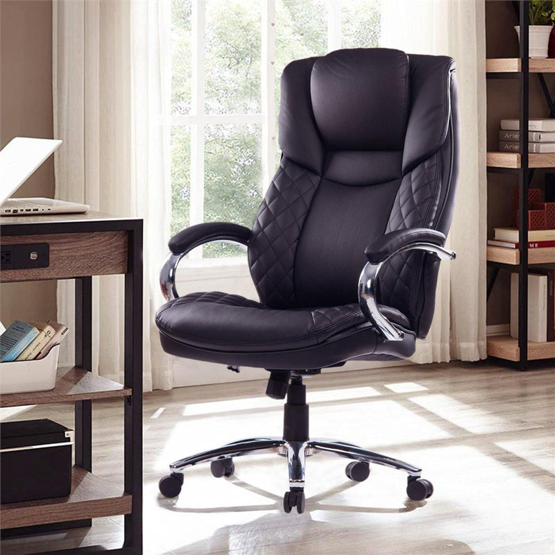 High-Back Leather Executive Chair - bigroofus
