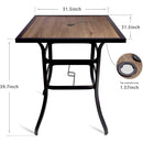 Patio Bar Table And 360° Swivel Stools with High Back and Armrest, Padded Textilene Swivel Chairs with Wook Like Top Table, Outdoor Furniture Set (Table & Chairs) - bigroofus